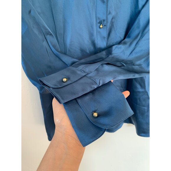 Elegant Blue Button Down Shirt - Picture 7 of 13